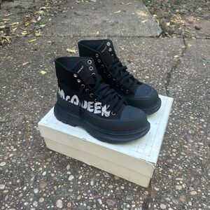 Black Alexander McQueen boots